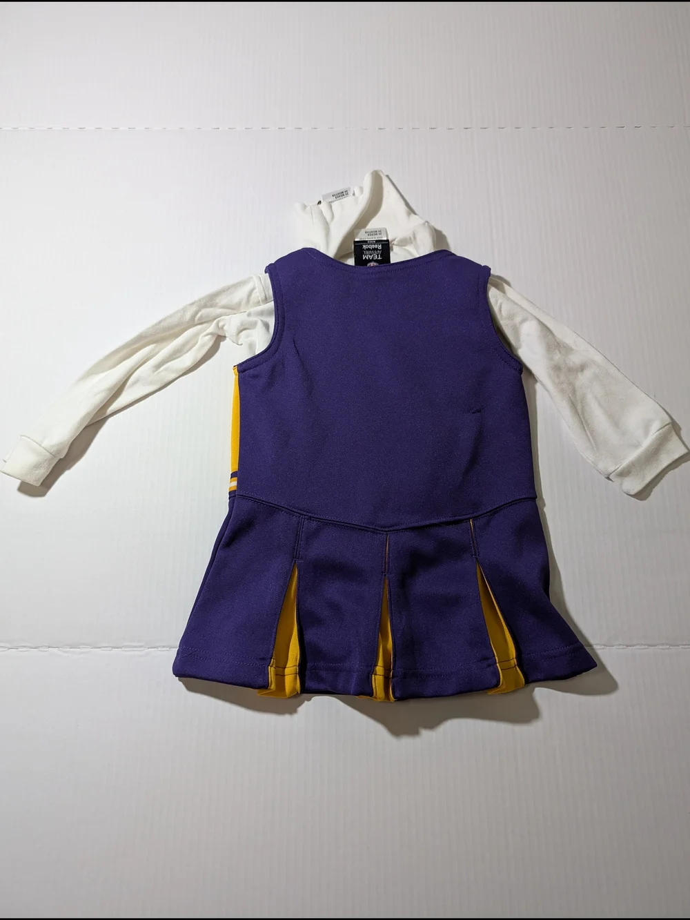 Reebok Kids Vikings Purple & Gold Cheer Dress with White Turtleneck
